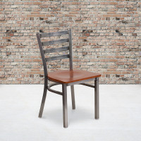 Flash Furniture XU-DG694BLAD-CLR-CHYW-GG Clear Metal Restaurant Chair in Cherry Clear